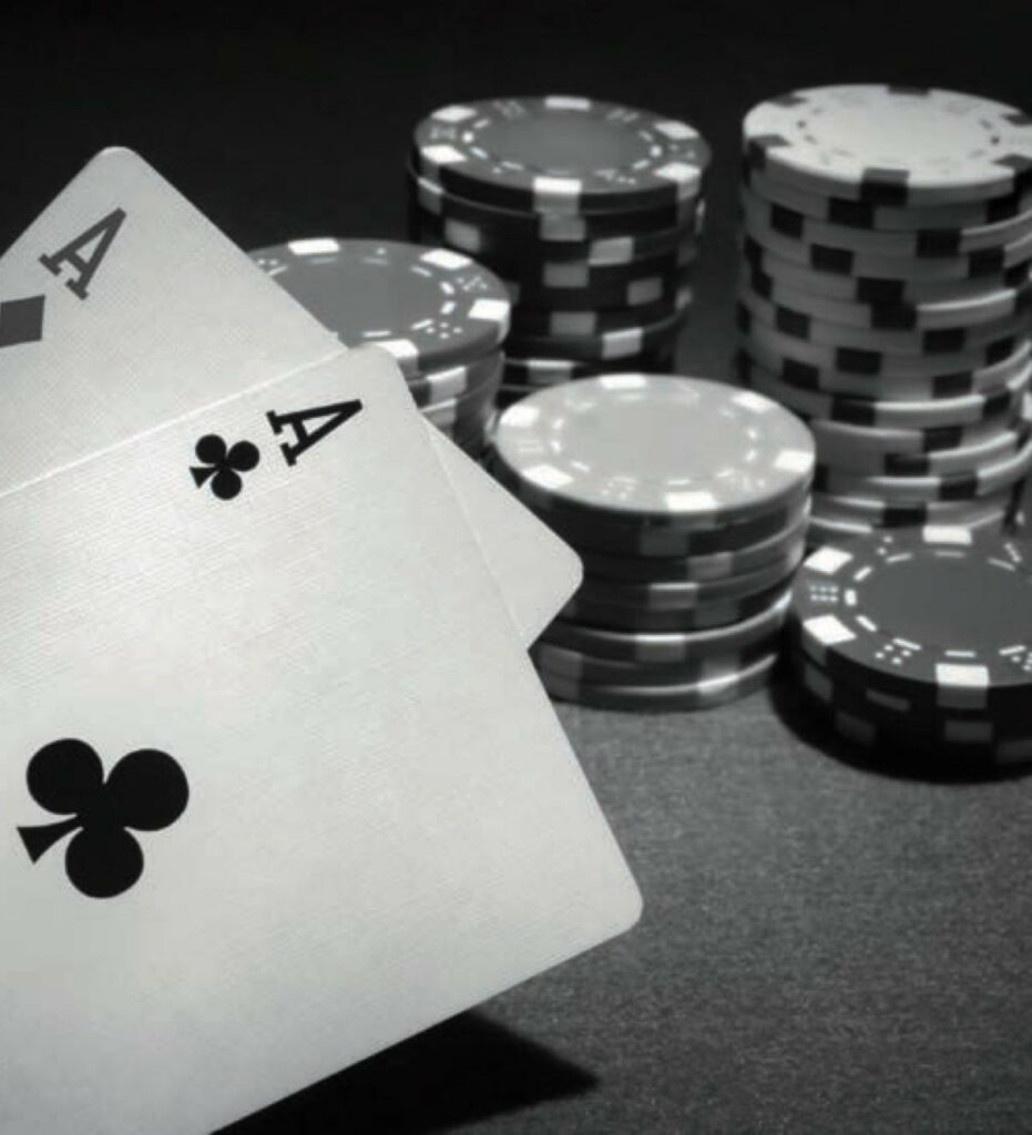 Illustration de cartes Ã  jouer et de jetons de casino