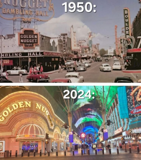 Las Vegas 1950 vs 2024 : transformation du Golden Nugget et Fremont Street