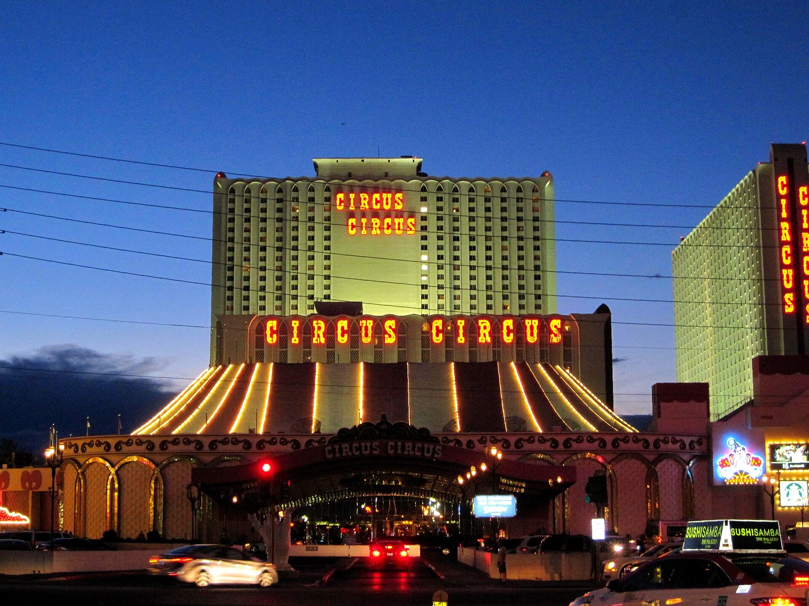 Façade du casino Circus Circus sur le Strip de Las Vegas