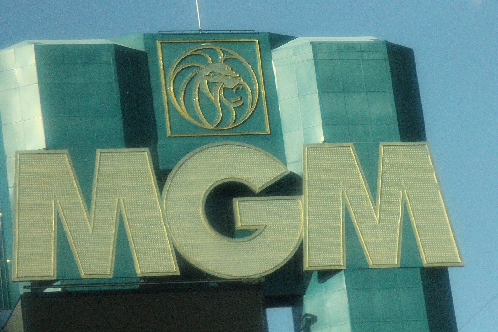 La façade dorée du MGM Grand, Strip de Las Vegas