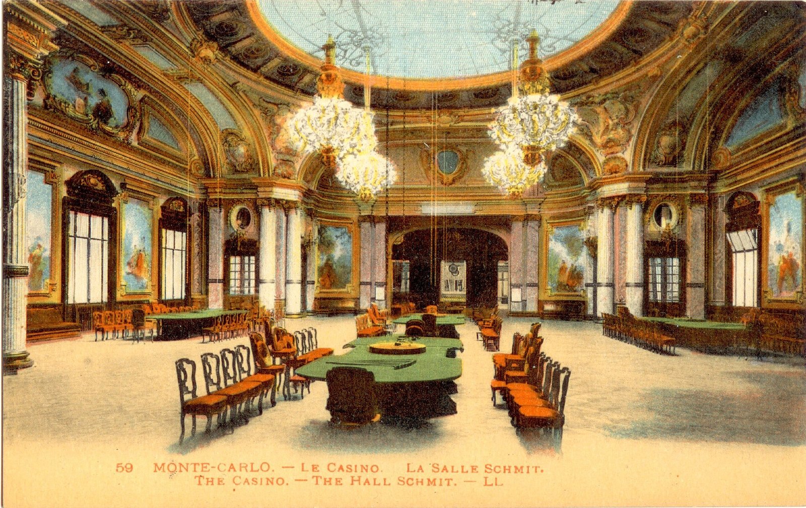 Salle de jeux du Casino de Monte-Carlo à la Belle Époque