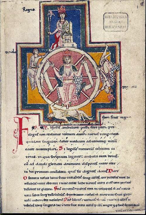 La Roue de Fortune, enluminure médiévale du Carmina Burana